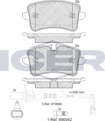 Тормозные колодки Icer. Артикул 181986