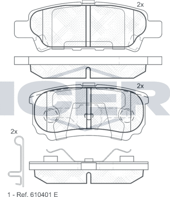 Тормозные колодки Icer задние для Dodge Avenger II 2007-2014. Артикул 181746
