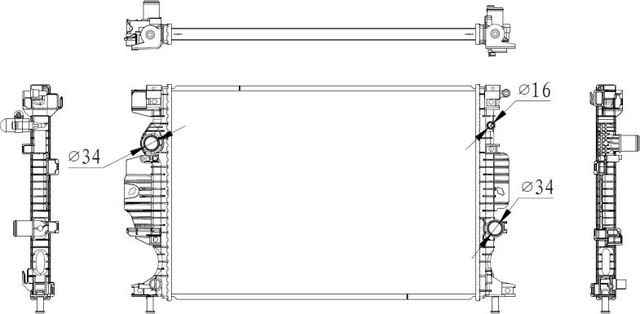 Радиатор охлаждения двигателя NRF для Ford Galaxy III 2015-2018. Артикул 59284