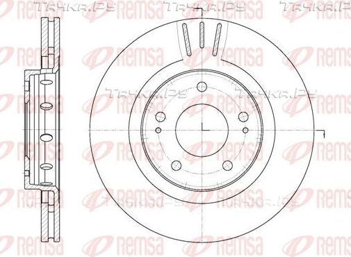 Тормозной диск Remsa передний для Mitsubishi Outlander XL 2006-2012. Артикул 6896.10