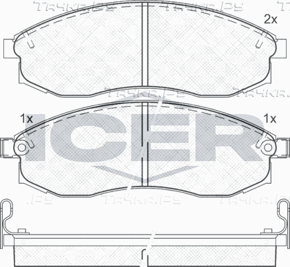Тормозные колодки Icer передние для Nissan Cefiro A31 1994-1999. Артикул 181179