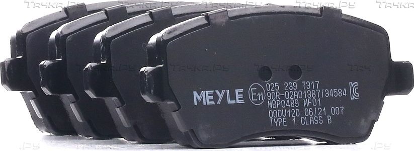 Тормозные колодки Meyle Original передние для Renault Clio V 2008-2026. Артикул 025 239 7317