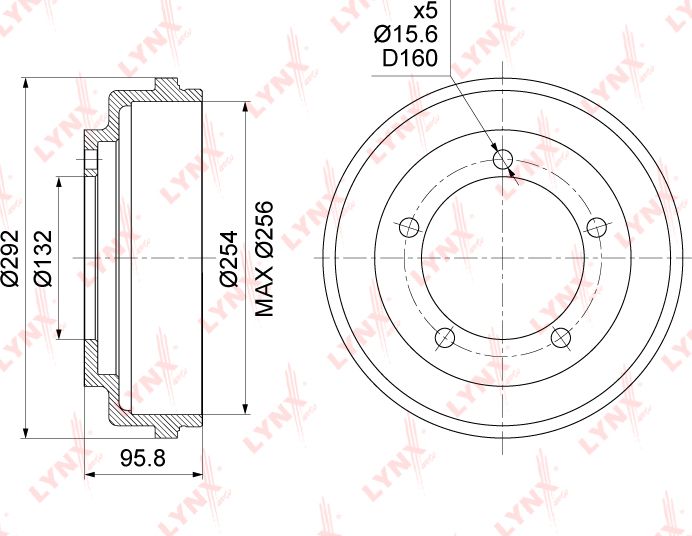 Тормозной барабан LYNXauto. Артикул BM-1053