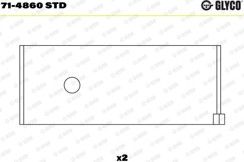 Вкладыши шатунные Glyco. Артикул 71-4860 STD