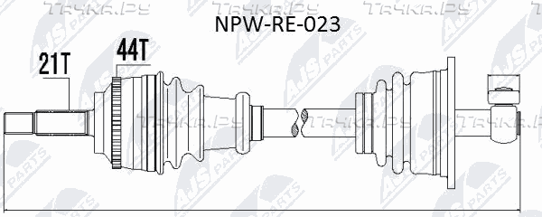 Полуось (привод в сборе, приводной вал) NTY. Артикул NPW-RE-023
