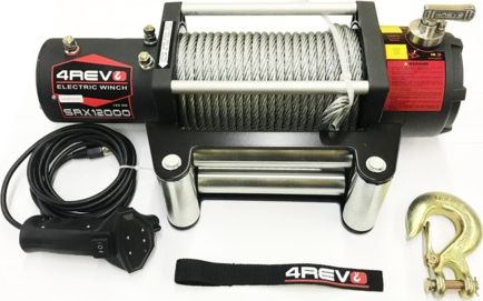Лебёдка электрическая 12V 4Revo SRX 12000 lbs 5443 кг (стальной трос). Артикул 4R-W123A-12