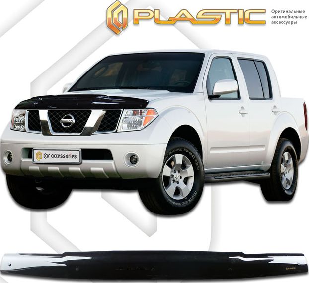 Дефлектор СА Пластик для капота (Classic черный) Nissan Navara 2005-2010. Артикул 2010010104269