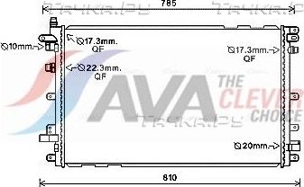 Радиатор охлаждения двигателя AVA. Артикул OL2653