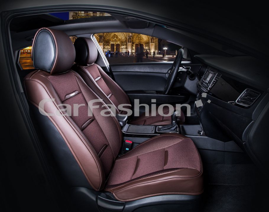 Накидки универсальные CarFashion Busines Front на передние сидения авто, цвет Кофе/Кофе/Кофе. Артикул 21447