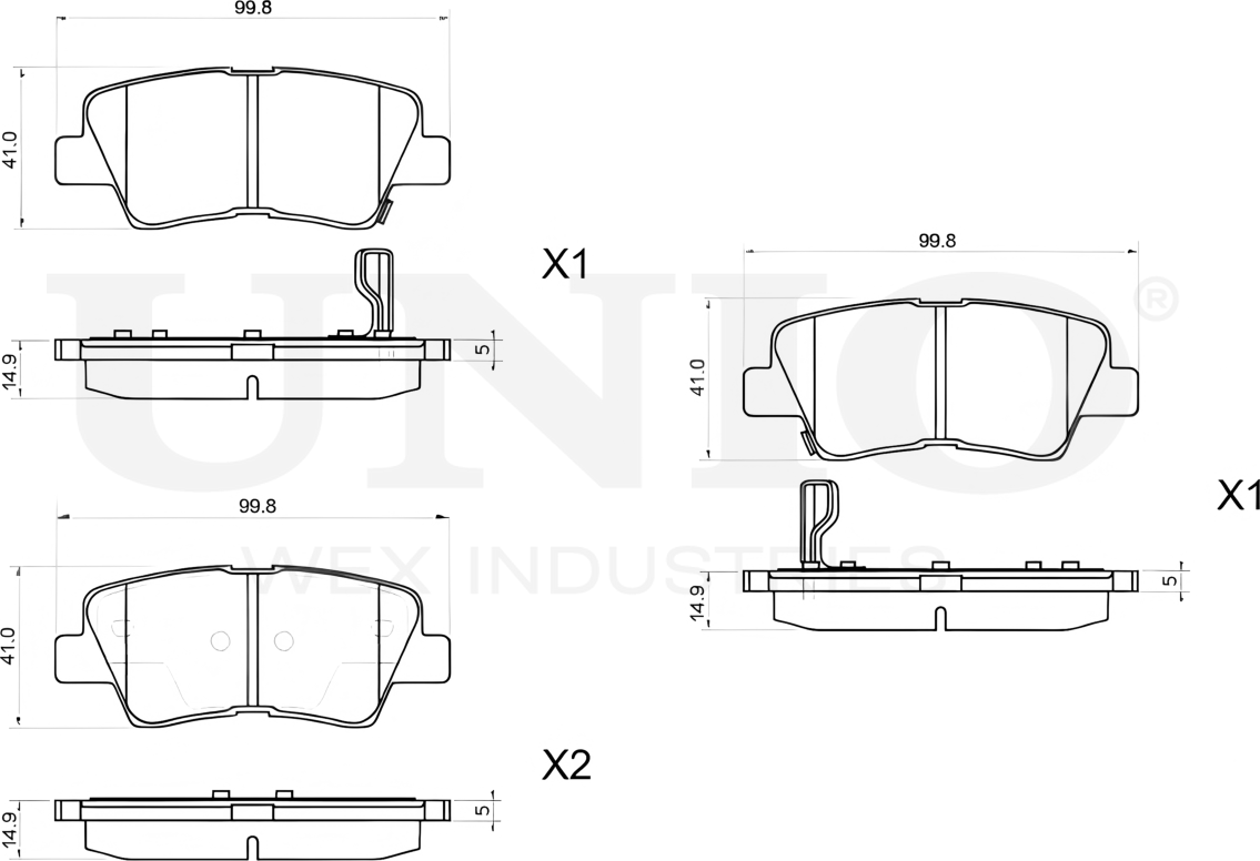 Колодки тормозные дисковые, комплект (Unio). Артикул BRP-20353
