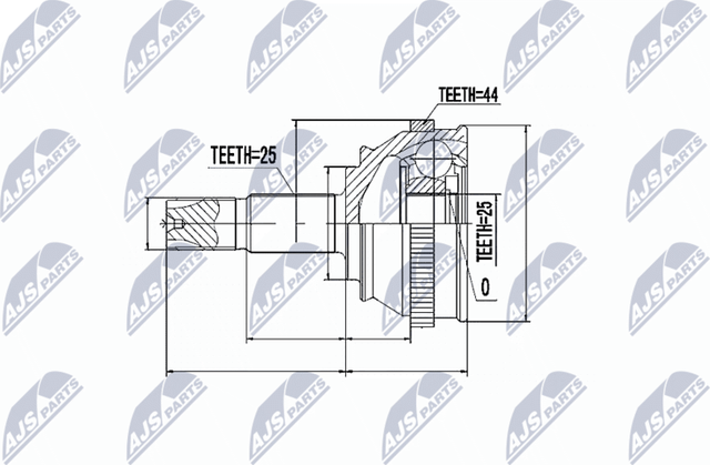 Шрус наружный (граната) NTY для Fiat Coupe 1996-2000. Артикул NPZ-FT-017