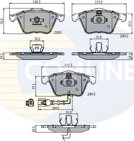 Тормозные колодки Comline Comline. Артикул CBP11628