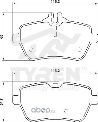 Дисковые тормозные колодки (Tyren). Артикул TYR1215771