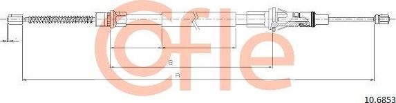 Трос ручника (тросик ручного тормоза) Cofle задний правый/левый для Renault Master II 1998-2010. Артикул 92.10.6853