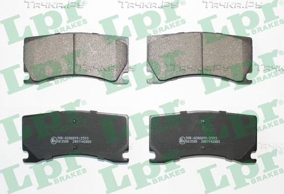Тормозные колодки LPR для Peugeot 308 II 2015-2026. Артикул 05P2003