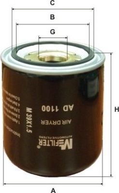 Патрон осушителя воздуха пневмосистемы MFilter. Артикул AD 1100