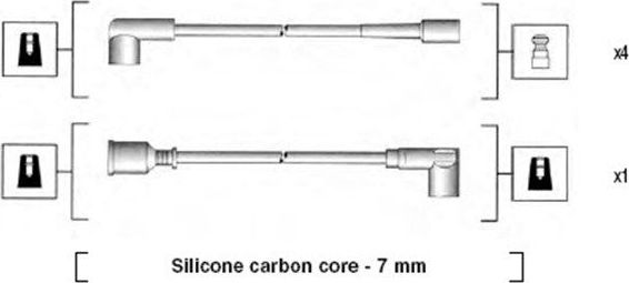 Высоковольтные провода (провода зажигания) (комплект) Magneti Marelli для Skoda Favorit 1991-1995. Артикул 941275020838