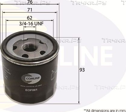 Масляный фильтр Comline для Volkswagen Lupo 1998-2005. Артикул EOF061