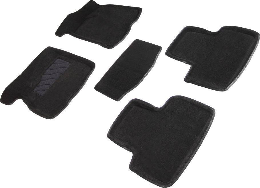 Комплект ковриков Seintex 3D ворсовые для салона Lada Priora 2007-2018 ЧЕРНЫЙ. Артикул 92611