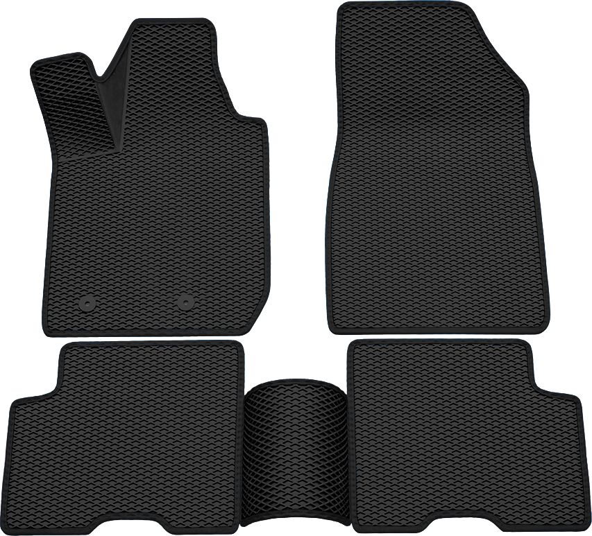 Коврики Rezkon 3D EVA ромб резиновые для салона Renault Arkana I 2019-2026 Черный кант. Артикул 9229040101