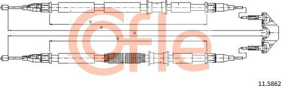 Трос ручника (тросик ручного тормоза) Cofle. Артикул 92.11.5862