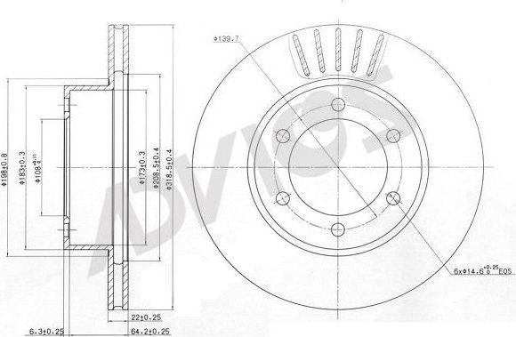 Тормозной диск Advics. Артикул A6F234B