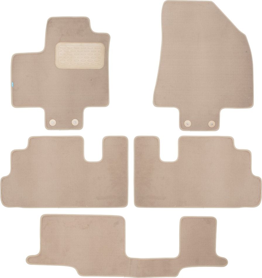 Коврики текстильные Klever Premium для салона Infiniti QX60 II внед. 5 дв., 8 мест 2021-2026 Бежевые. Артикул KLEVER0407601622112kh