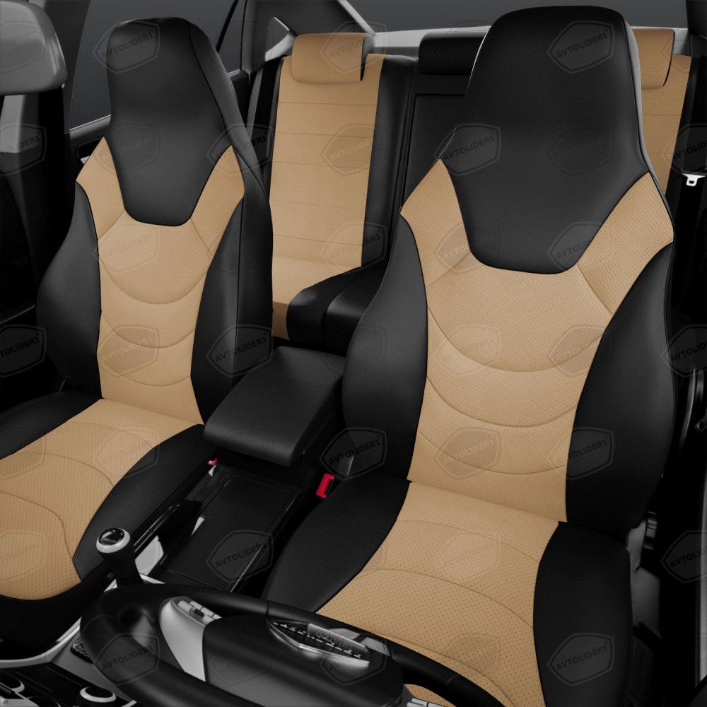 Универсальные чехлы Автолидер на сидения, цвет Чёрный/Бежевый. Артикул UREK31-0306