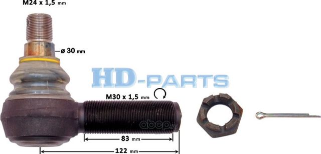 Наконечник рулевой тяги правый (HD-Parts). Артикул 307005