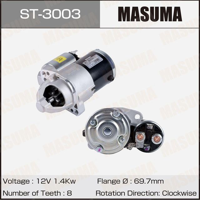 Стартер MASUMA, MITSUBISHI / 4B10, 4B11, 4B12 Masuma. Артикул ST3003