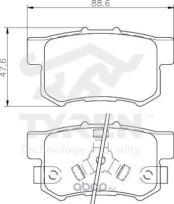 Дисковые тормозные колодки (Tyren). Артикул TYR1214181
