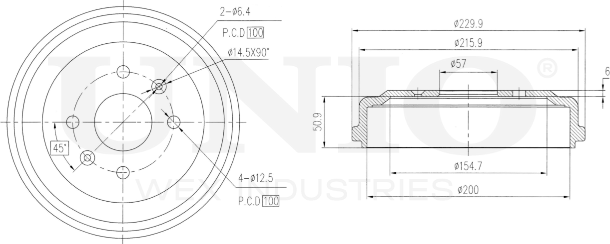 Барабан тормозной (Unio). Артикул BRD-10007