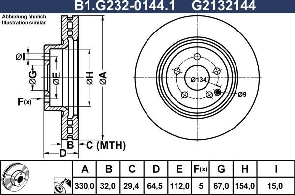 Тормозной диск Galfer. Артикул B1.G232-0144.1