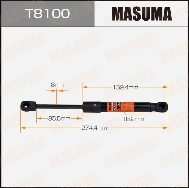 Упор газовый багажника, L=274.4mm (Masuma). Артикул T8100