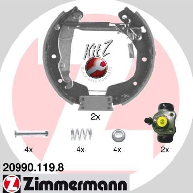 Тормозные колодки Zimmermann KIT Z задние для Opel Corsa C 2000-2009. Артикул 20990.119.8