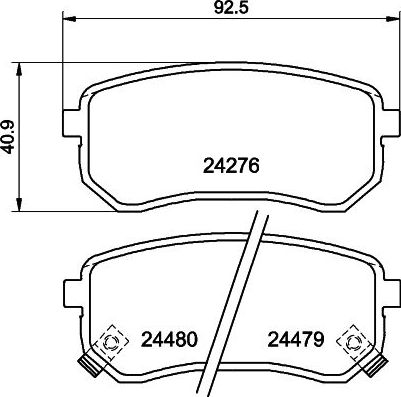 Тормозные колодки Hella NAO. Артикул 8DB 355 028-361