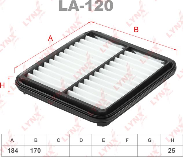 Воздушный фильтр LYNXauto. Артикул LA-120