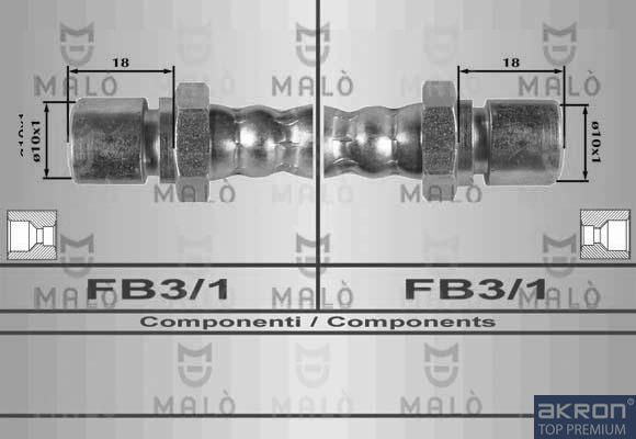 Тормозной шланг Malò. Артикул 80014