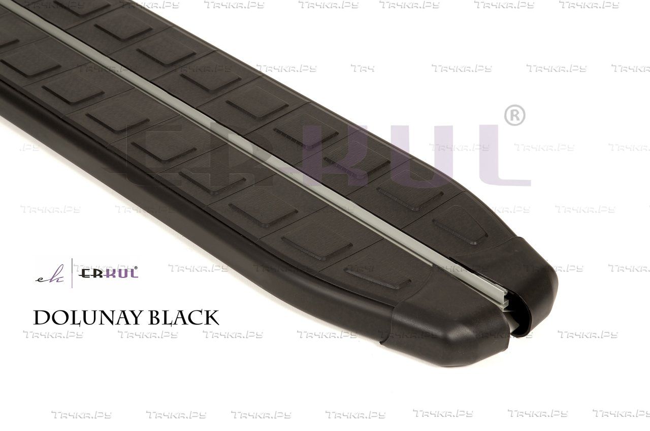 Пороги алюминиевые Erkul Dolunay Black для Kia Sorento III (Prime) рестайлинг 2017-2020 ЧЕРНЫЕ. Артикул 17.DLM.01.15.S
