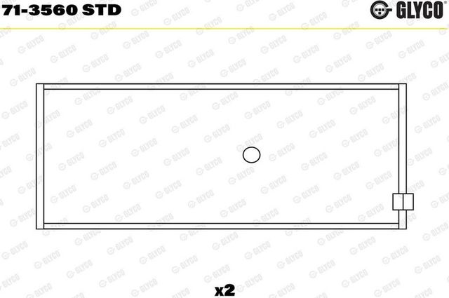 Вкладыши шатунные Glyco для Opel Rekord B 1965-1967. Артикул 71-3560 STD