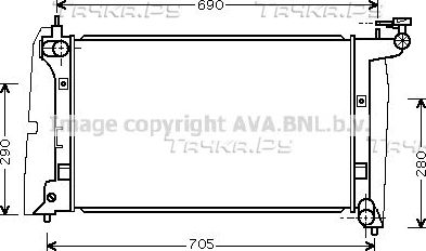 Радиатор охлаждения двигателя AVA. Артикул TOA2289