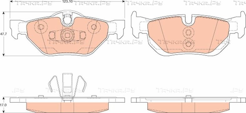 Тормозные колодки TRW задние для BMW 1 I (E81/E82/E87/E88) 2004-2012. Артикул GDB2050