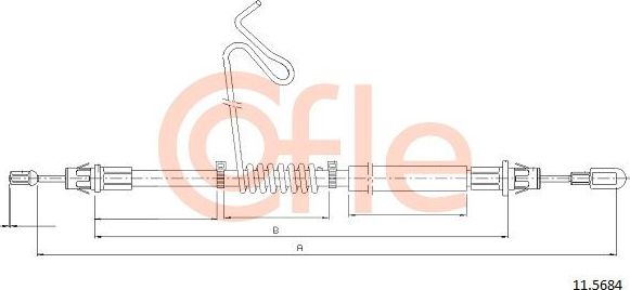 Трос ручника (тросик ручного тормоза) Cofle. Артикул 92.11.5684