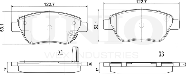 Колодки тормозные дисковые, комплект (Unio). Артикул BRP-20335