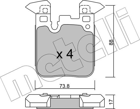 Тормозные колодки Metelli. Артикул 22-1016-0
