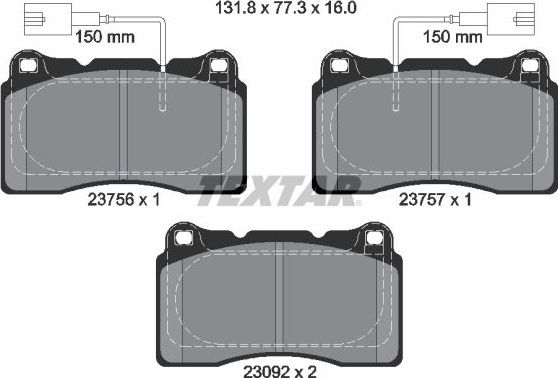 Тормозные колодки Textar передние для Alfa Romeo Giulietta III 2012-2026. Артикул 2375603