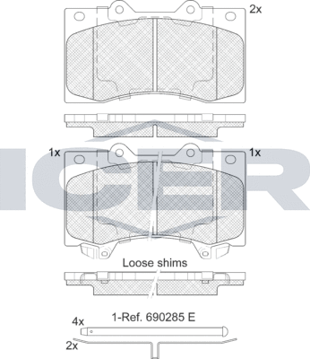 Тормозные колодки Icer. Артикул 182051