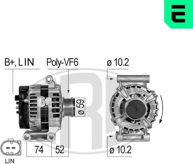 Генератор Era для Peugeot Boxer III 2011-2026. Артикул 210835A
