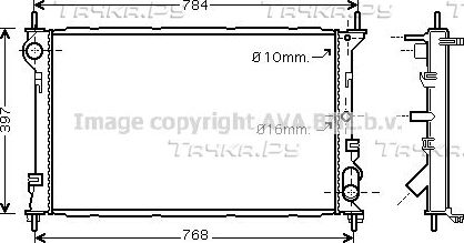 Радиатор охлаждения двигателя AVA. Артикул FDA2411