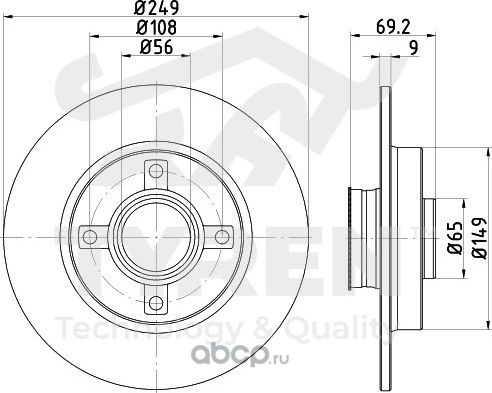 Тормозной диск (Tyren). Артикул TYR1110991